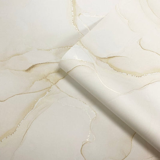 Elysian Marble Metallic Wallpaper - Cream/Gold - Muriva - 212511 - Premier Wallcovering