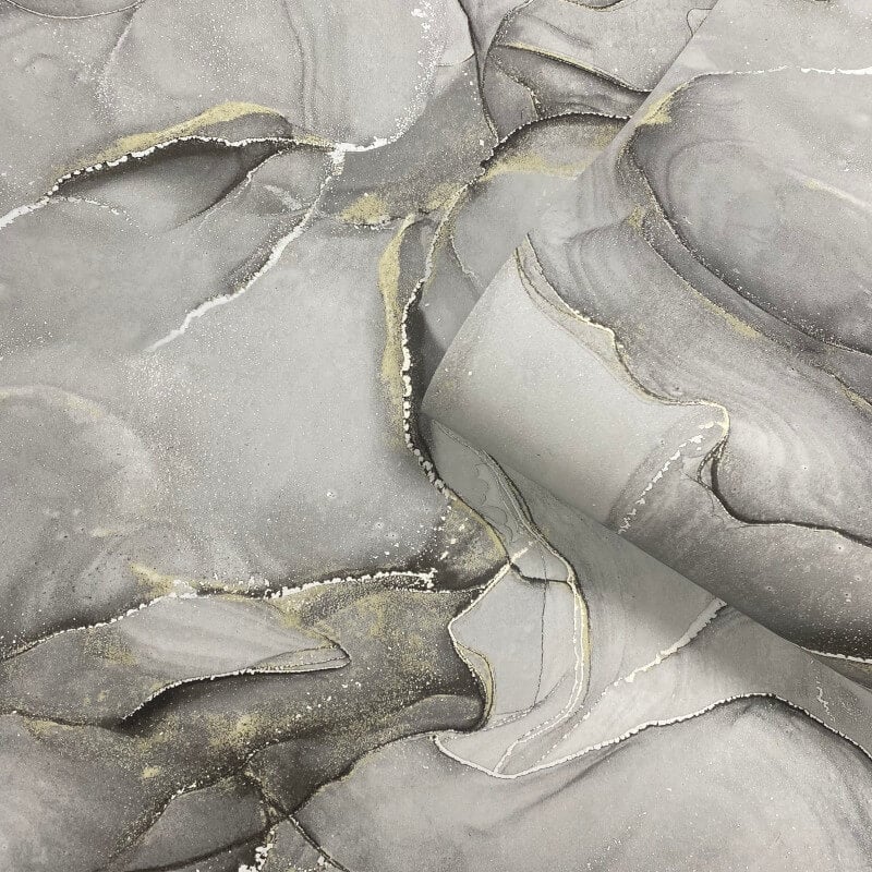 Elysian Marble Metallic Wallpaper - Black/Gold - Muriva - 212512 - Premier Wallcovering