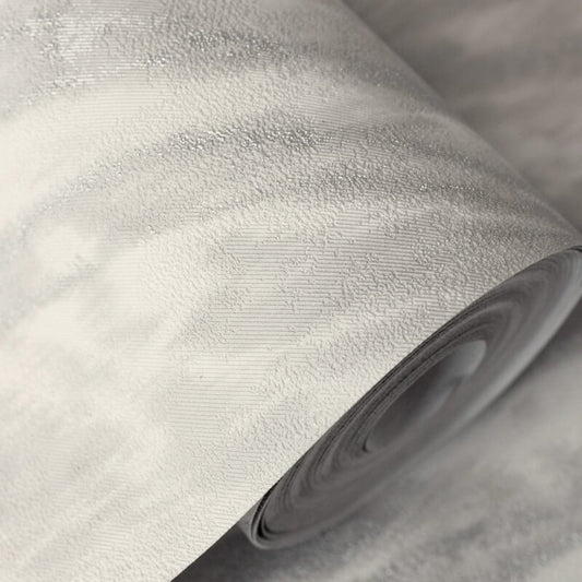 Ember Abstract Fur Effect Metallic Wallpaper - Grey - Crown - M1860 - Premier Wallcovering