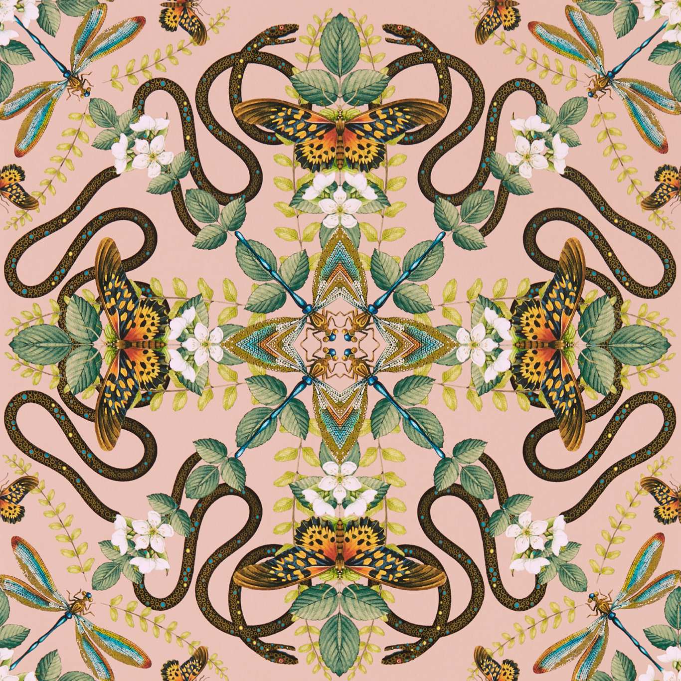 Emerald Forest Wallpaper - Blush - Clarke & Clarke - W0129/01 - Premier Wallcovering
