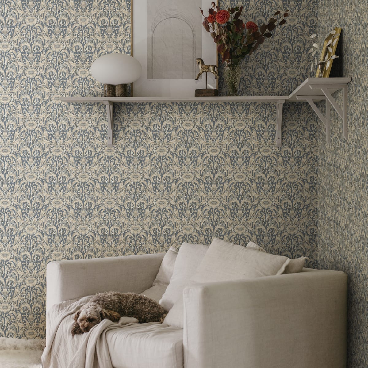 Emil Wallpaper - Indigo Blue - Sandberg - S10571 - Premier Wallcovering