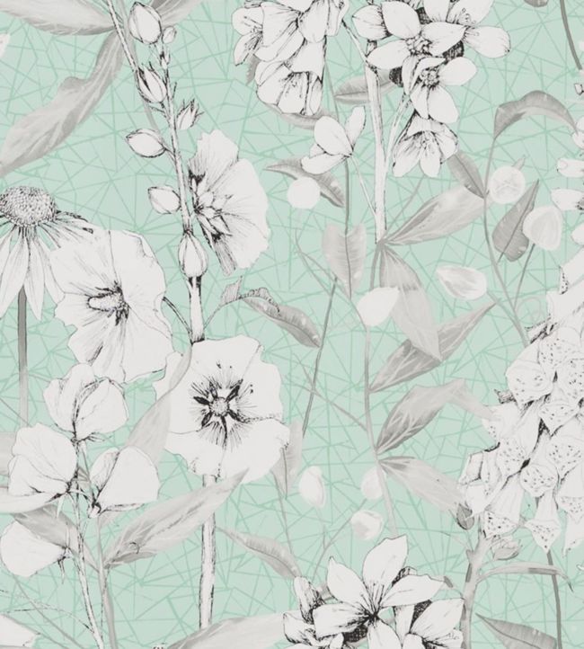 Emilie Wallpaper - Aqua - PDG1050/02 - Designers Guild - Premier Wallcovering