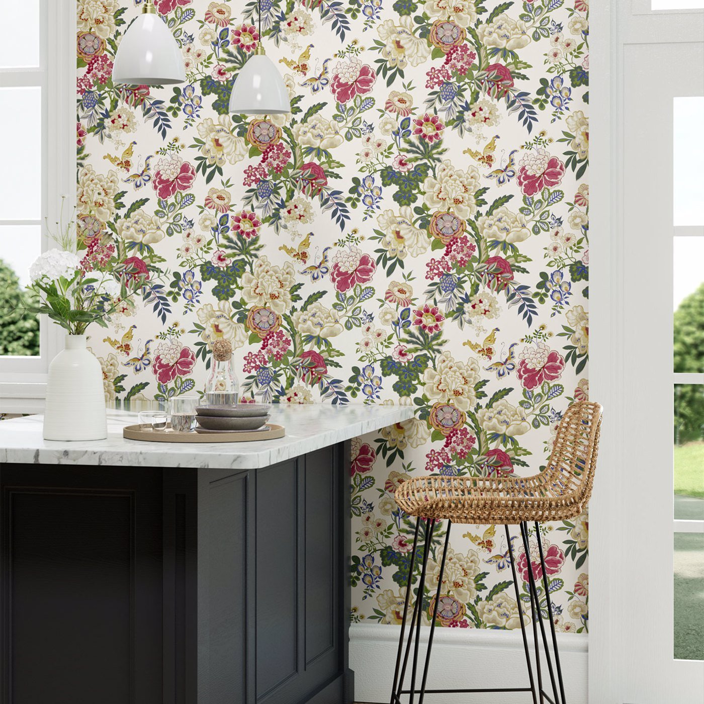 Emperor Peony Wallpaper - Lotus Pink - DWAW217121 - Sanderson - Premier Wallcovering