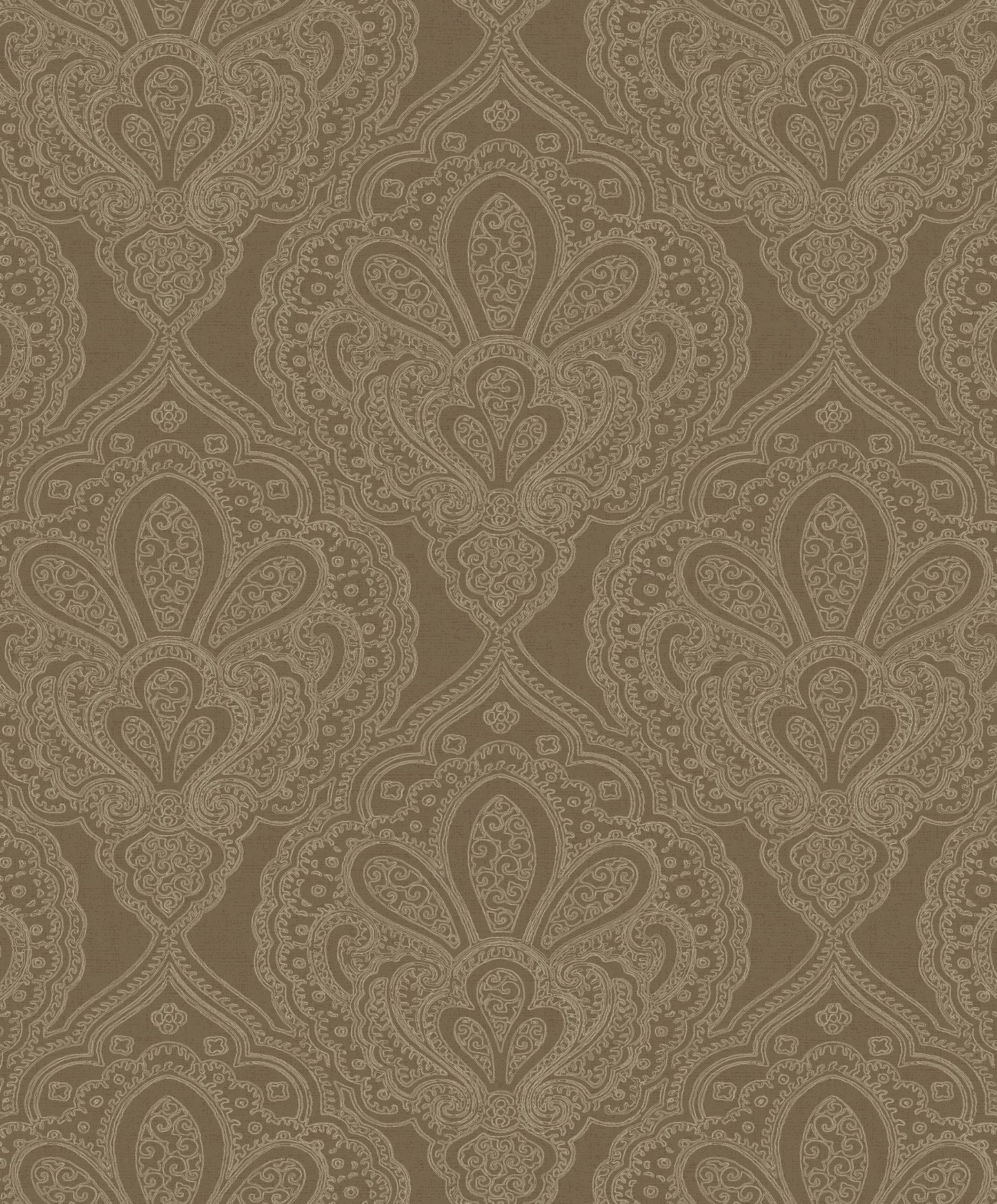Emporium Mehndi Damask Wallpaper - Gold - Galerie - DWP0247 - 07 - Premier Wallcovering