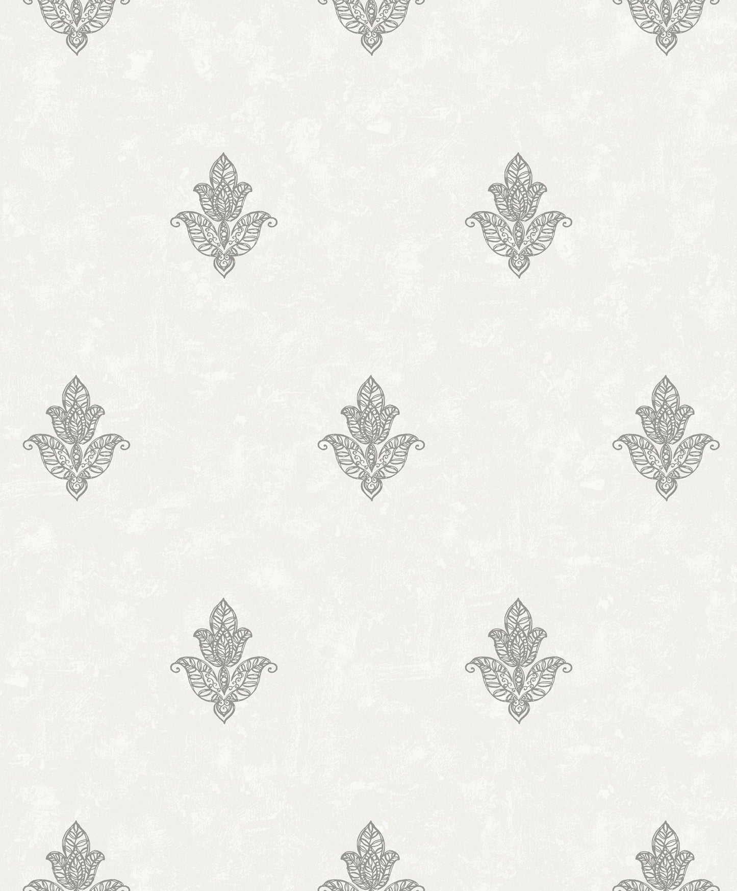 Emporium Mehndi Motif Wallpaper - Cream / Silver - Galerie - 7012 - Premier Wallcovering