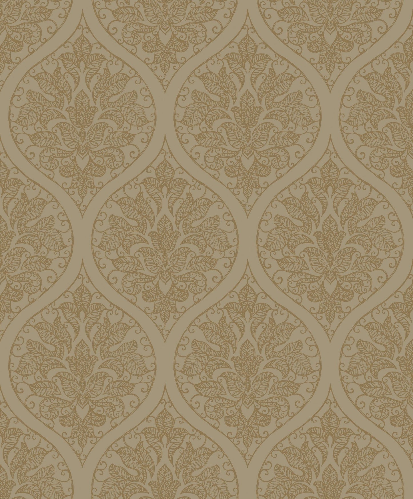 Emporium Ogee Wallpaper - Gold - Galerie - 7006 - Premier Wallcovering