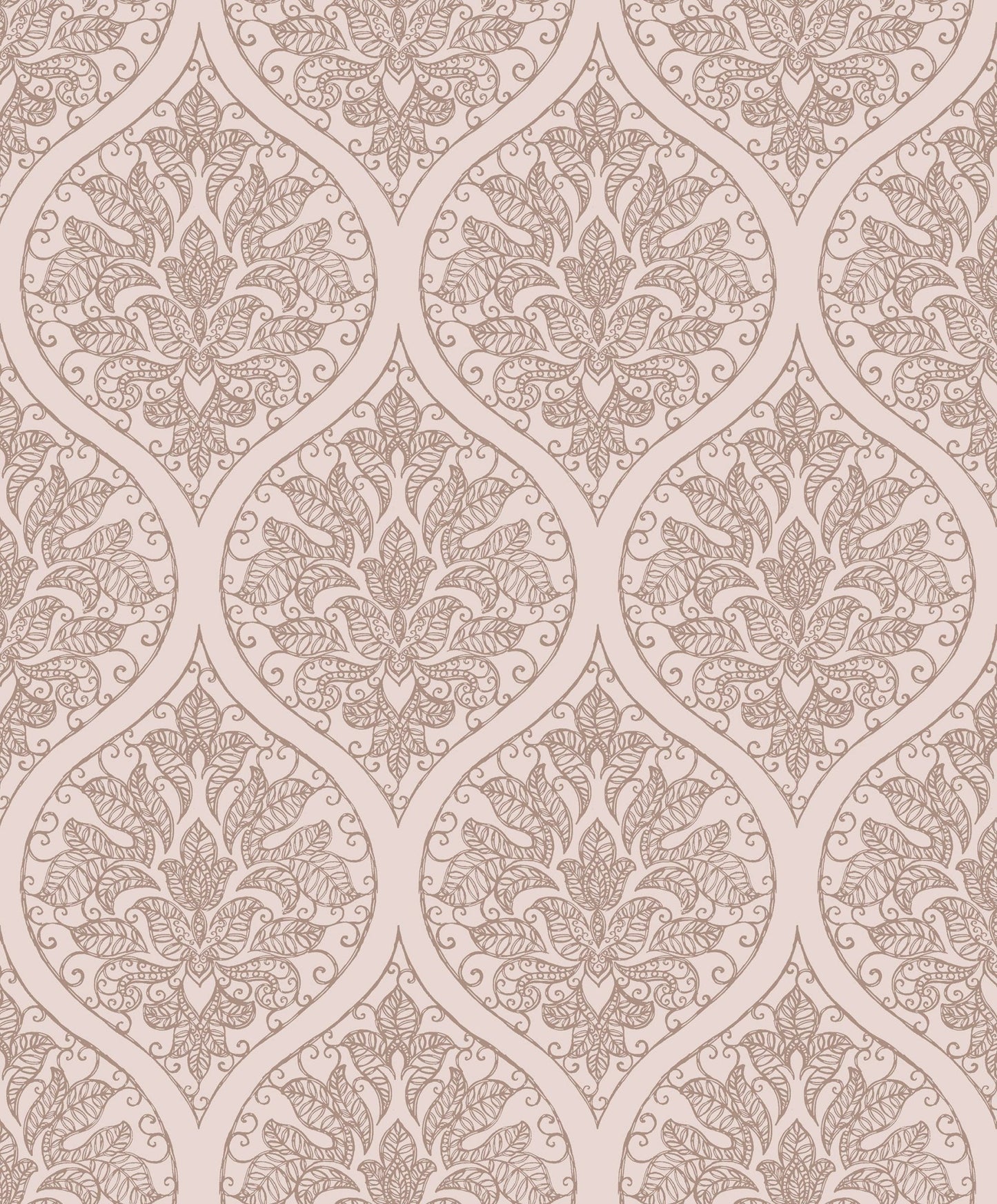 Emporium Ogee Wallpaper - Pink - Galerie - 7007 - Premier Wallcovering