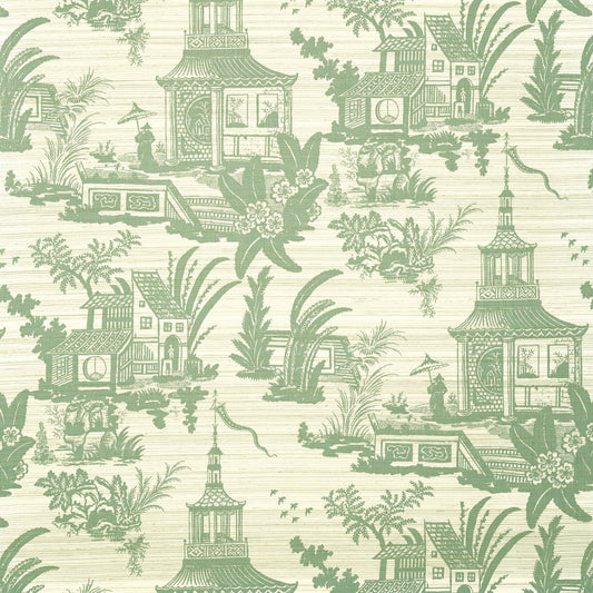Empress Court Wallpaper - Green - Thibaut - T13650 - Premier Wallcovering