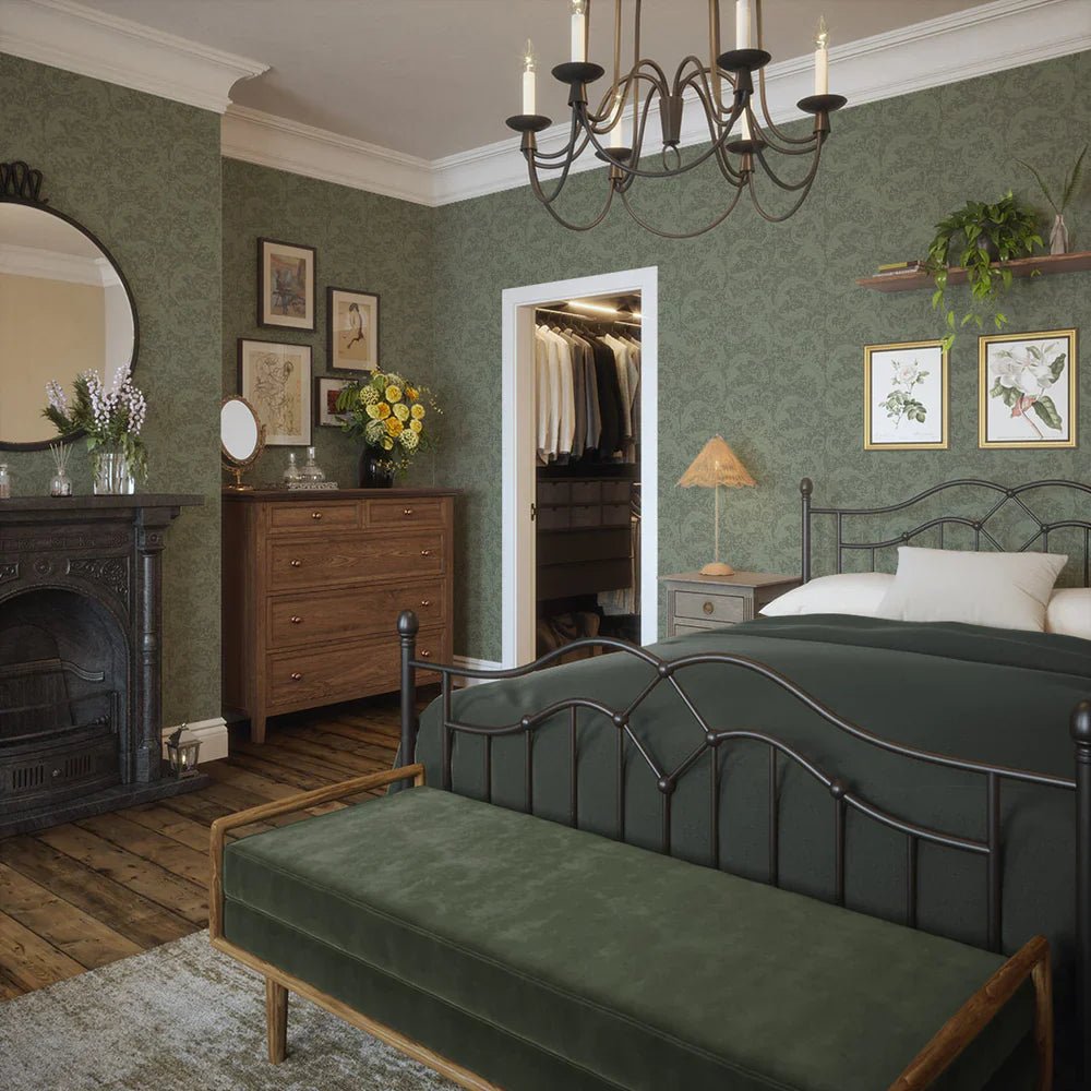 Enchanted Leaf Wallpaper - Bayleaf Green - LAN100013 - Lucie Annabel - Premier Wallcovering