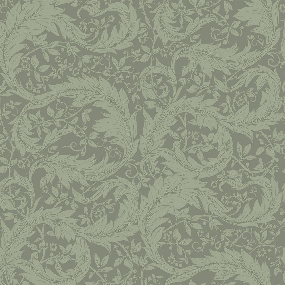 Enchanted Leaf Wallpaper - Bayleaf Green - LAN100013 - Lucie Annabel - Premier Wallcovering