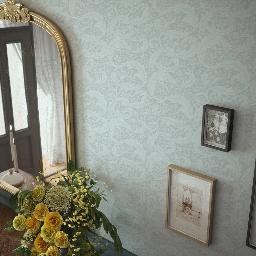 Enchanted Leaf Wallpaper - Duck Egg - LAN100011 - Lucie Annabel - Premier Wallcovering