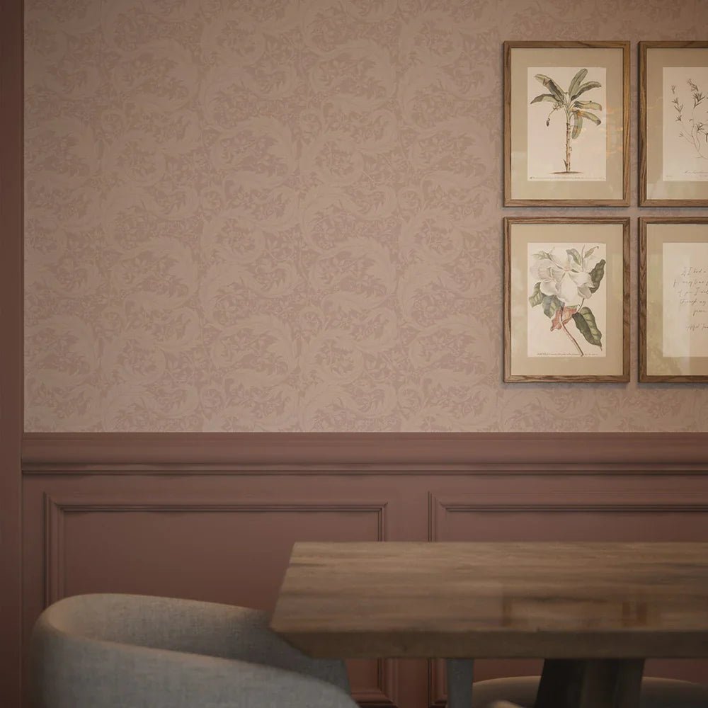 Enchanted Leaf Wallpaper - Vintage Rose - LAN100010 - Lucie Annabel - Premier Wallcovering