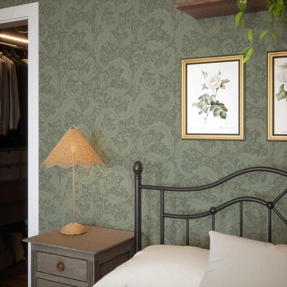 Enchanted Leaf Wallpaper - Bayleaf Green - LAN100013 - Lucie Annabel - Premier Wallcovering