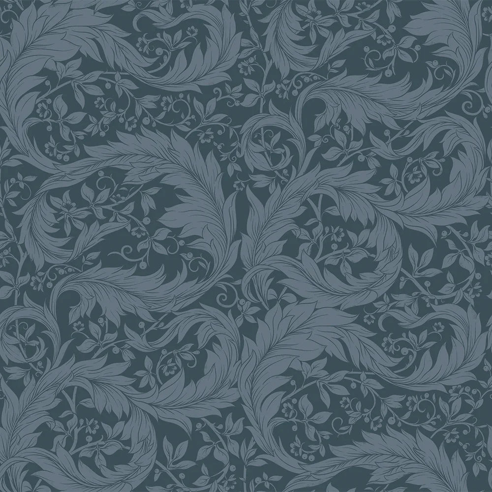 Enchanted Leaf Wallpaper - Rich Navy - LAN100014 - Lucie Annabel - Premier Wallcovering
