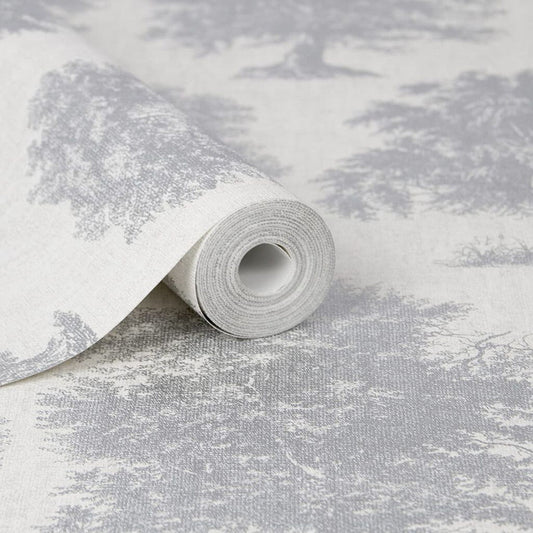 Enchanted Tree Wallpaper - Silver - Superfresco Easy - 104876 - Premier Wallcovering
