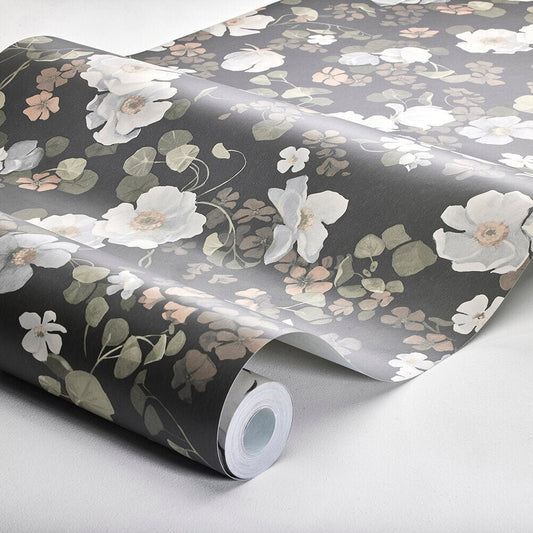 Enchanting Flower Wallpaper - Brown - Boråstapeter - 4278 - Premier Wallcovering