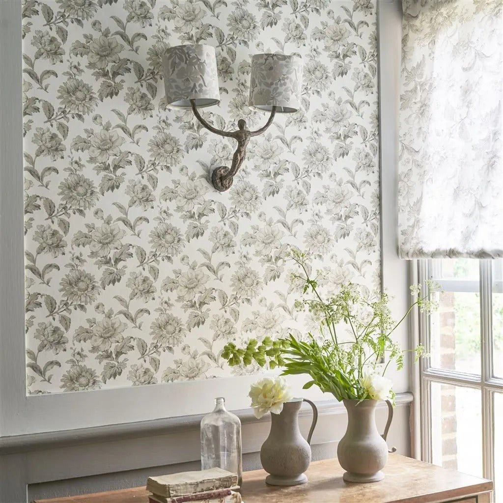 English Garden Floral Wallpaper - Birch - English Heritage - PEH0004/01 - Premier Wallcovering