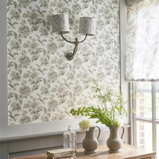 English Garden Floral Wallpaper - Birch - English Heritage - PEH0004/01 - Premier Wallcovering