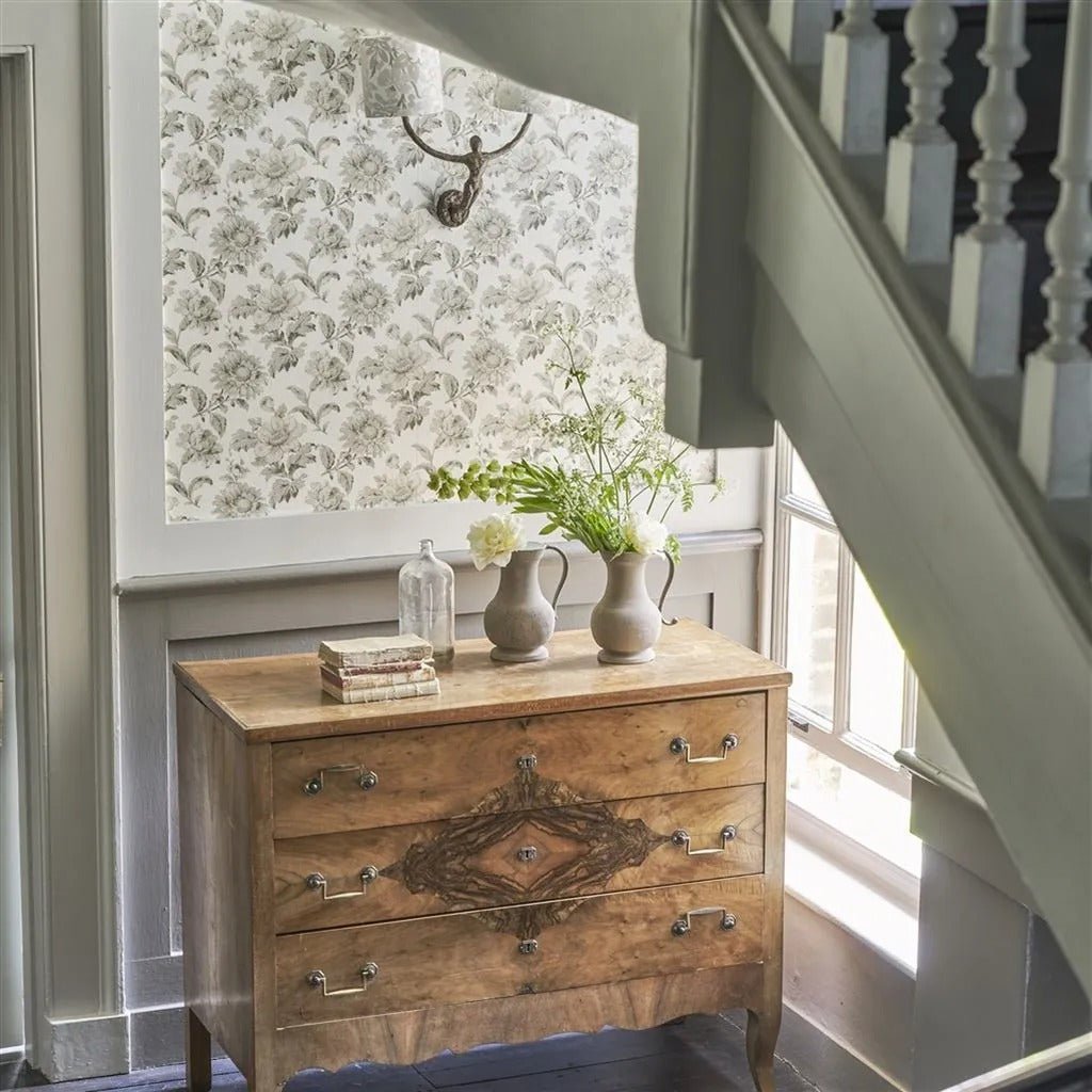 English Garden Floral Wallpaper - Birch - English Heritage - PEH0004/01 - Premier Wallcovering