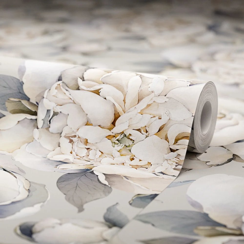 English Garden Peonies Wallpaper - Vintage Grey - LAN100365 - Lucie Annabel - Premier Wallcovering