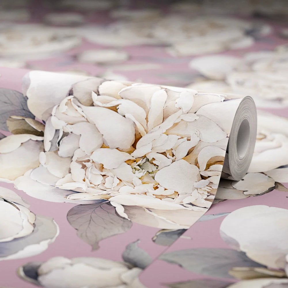 English Garden Peonies Wallpaper - English Lavender - LAN100366 - Lucie Annabel - Premier Wallcovering