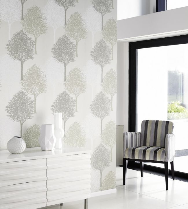 Entice Wallpaper - Silver Sparkle Putty & White - HMOM110096 - Harlequin - Premier Wallcovering