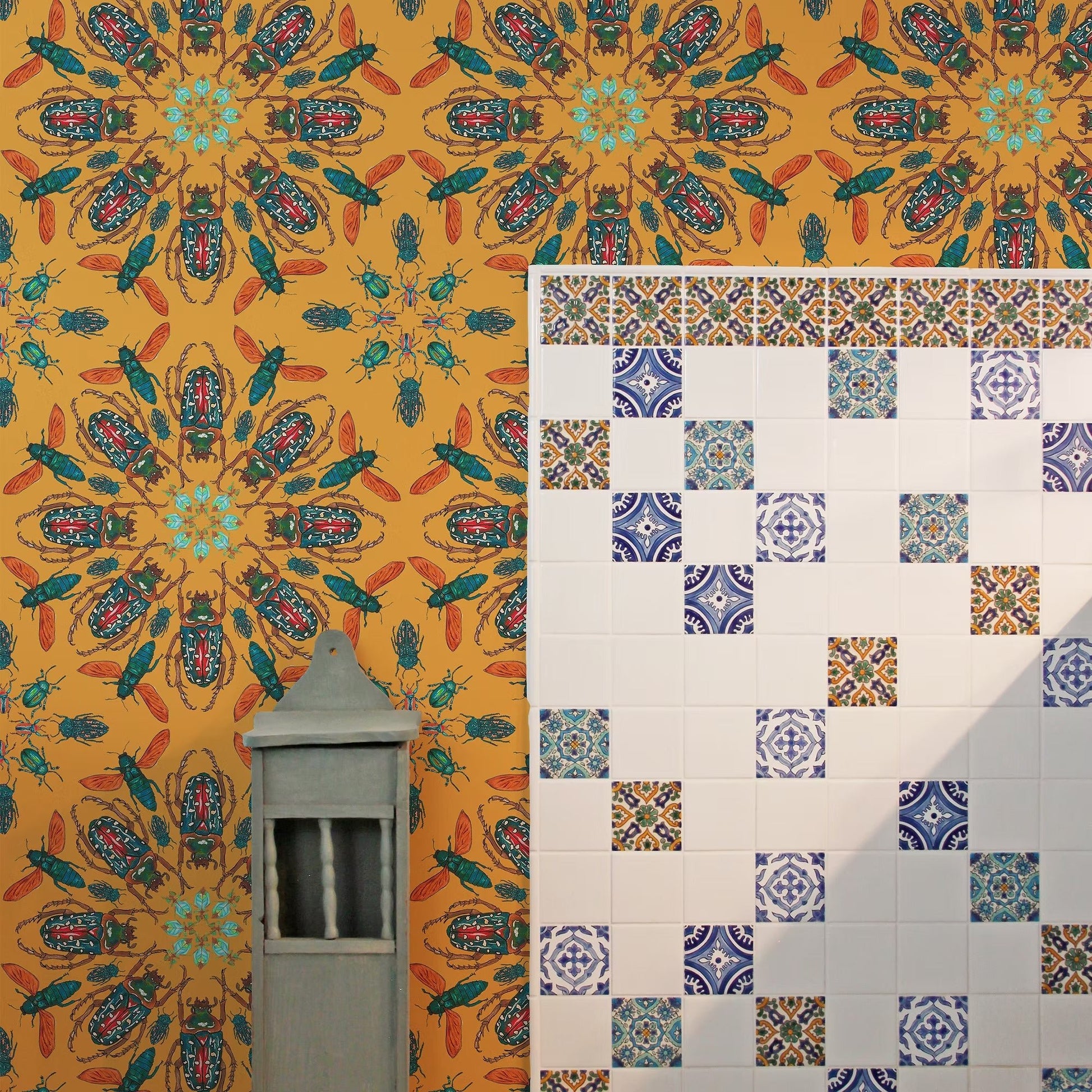 Entomologist Wallpaper - Orange - Fraiche - WP14002 - Premier Wallcovering