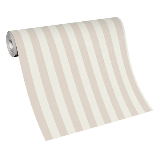 Entree Stripe Metallic Wallpaper - Cream - Erismann - 10290 - 02 - Premier Wallcovering