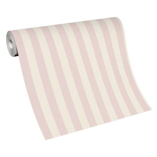 Entree Stripe Metallic Wallpaper - Pink - Erismann - 10290 - 05 - Premier Wallcovering