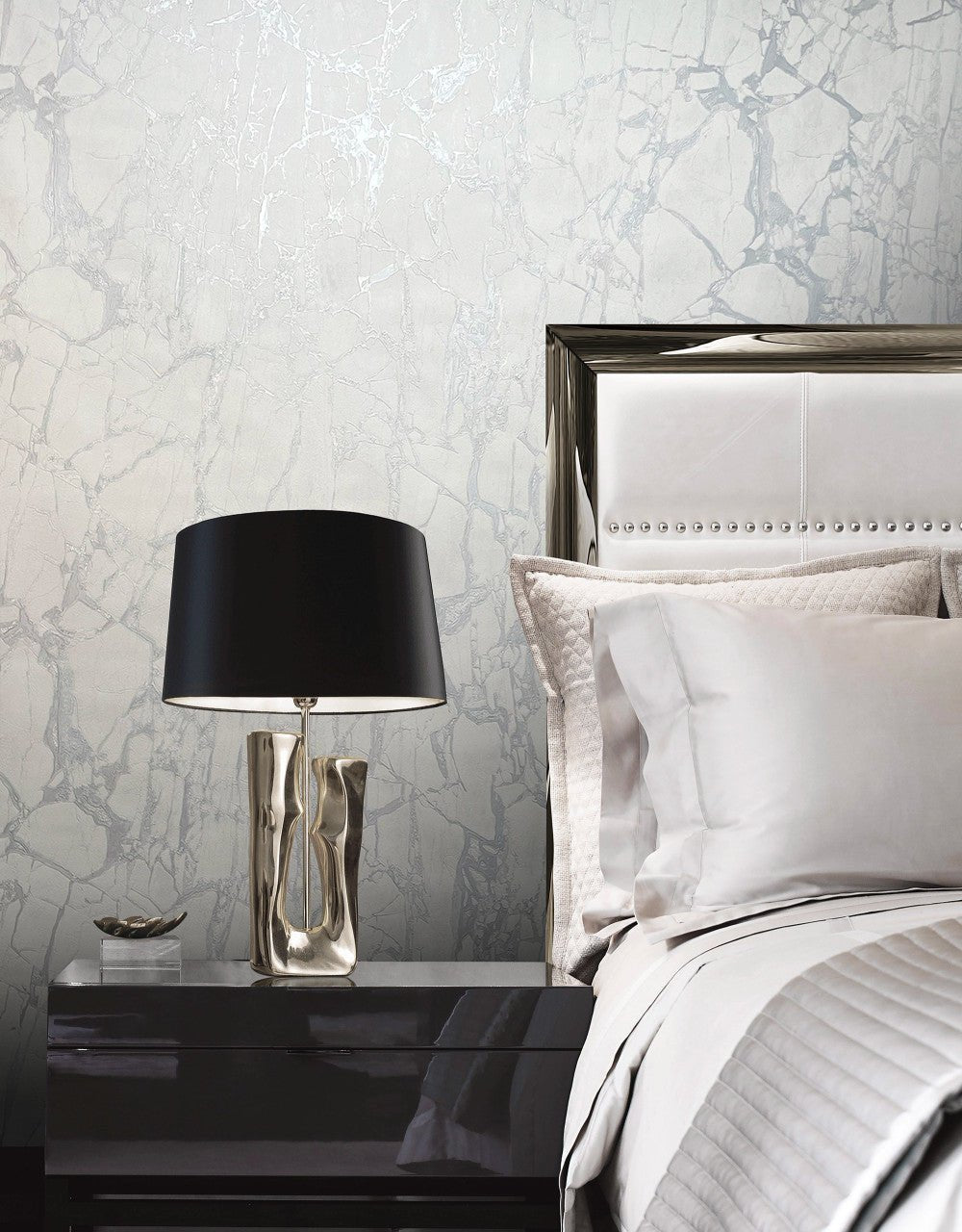 Enzo Marble Wallpaper - White Silver - Rasch - 538144 - Premier Wallcovering