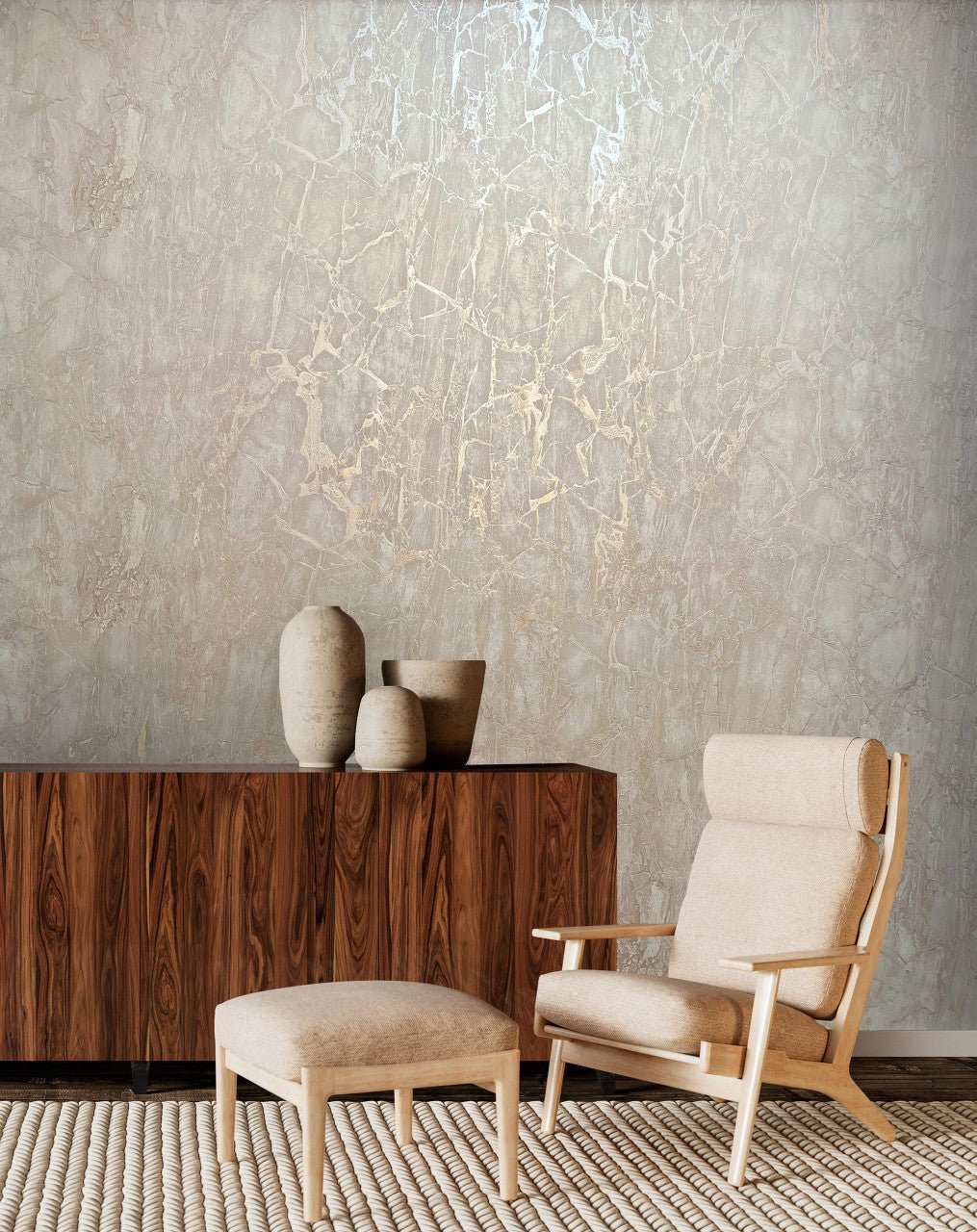 Enzo Marble Wallpaper - Taupe - Rasch - 538120 - Premier Wallcovering