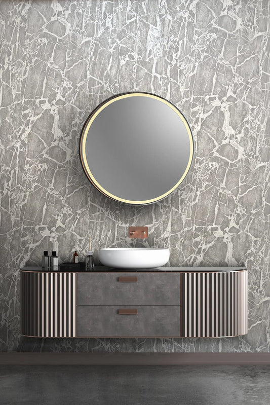 Enzo Marble Wallpaper - Black Gold - Rasch - 538113 - Premier Wallcovering