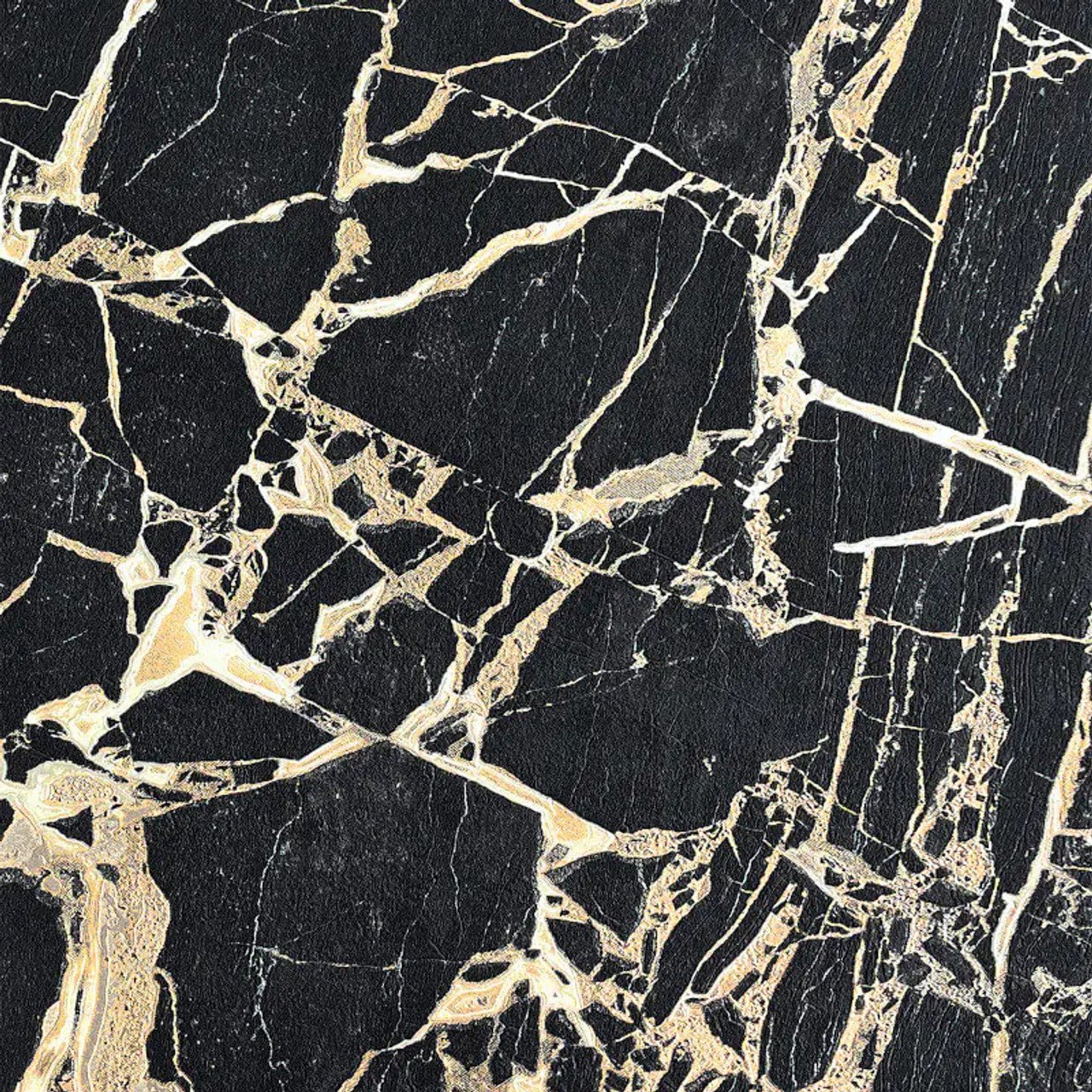 Enzo Marble Wallpaper - Black Gold - Rasch - 538113 - Premier Wallcovering