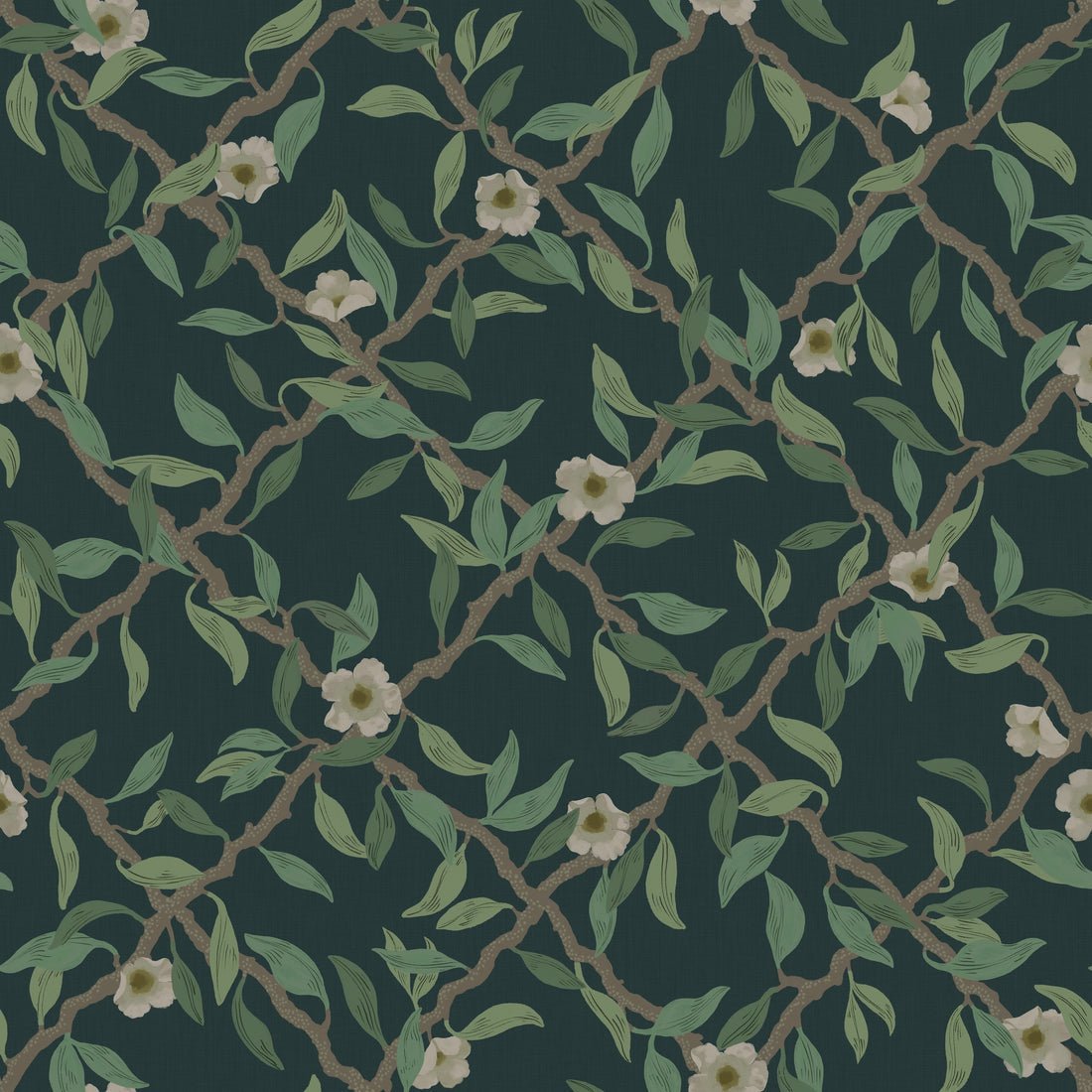 Espalier Wallpaper - Midnight blue - Summer Gray - Premier Wallcovering