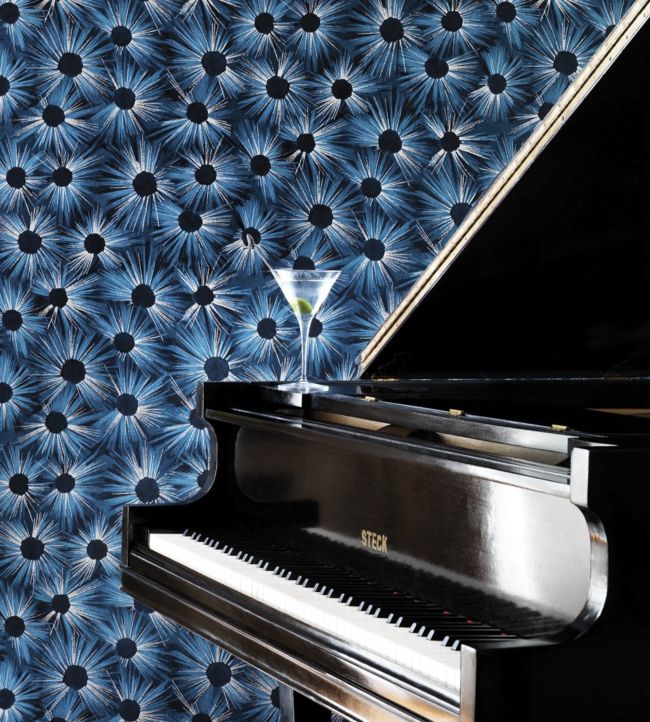 Estella Wallpaper - Midnight Blue - Nina Campbell - NCW4202 - 01 - Premier Wallcovering