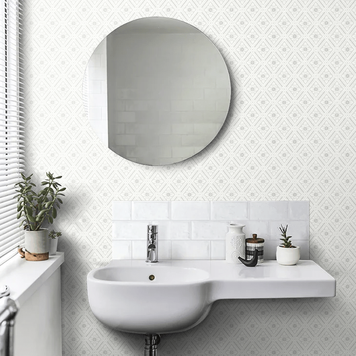 Ester Wallpaper - White - Boråstapeter - 7659 - Premier Wallcovering
