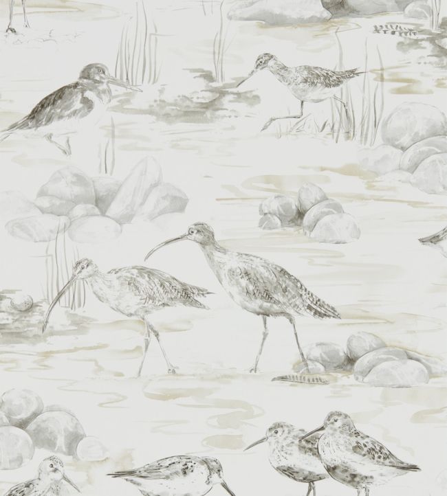 Estuary Birds Wallpaper - Chalk/Sepia - DEBB216493 - Sanderson - Premier Wallcovering