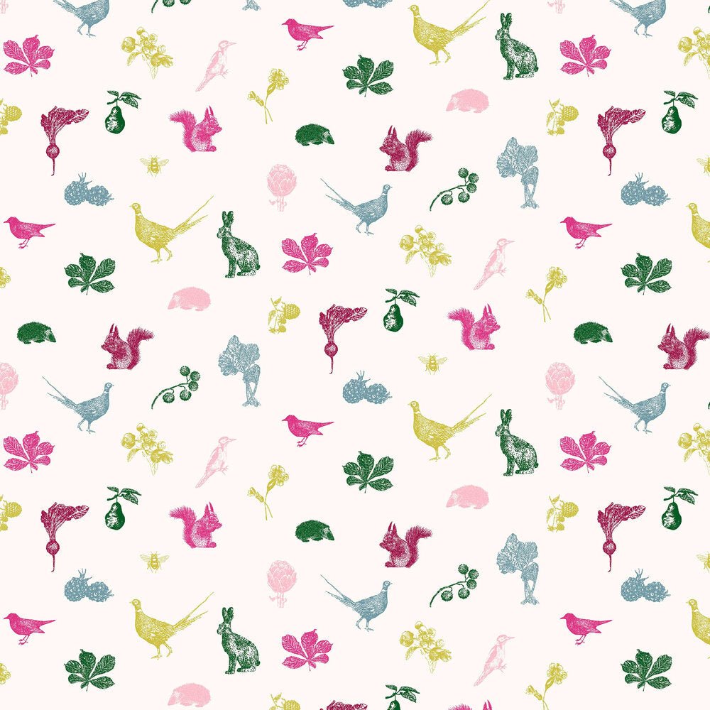 Etched Woodland Wallpaper - Cream Multi - Joules - 118553 - Premier Wallcovering