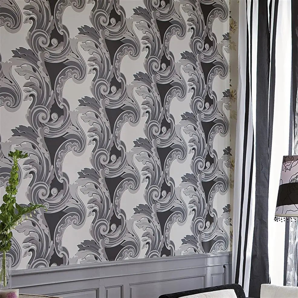 Euderlin Wallpaper - Graphite - P526/02 - Designers Guild - Premier Wallcovering