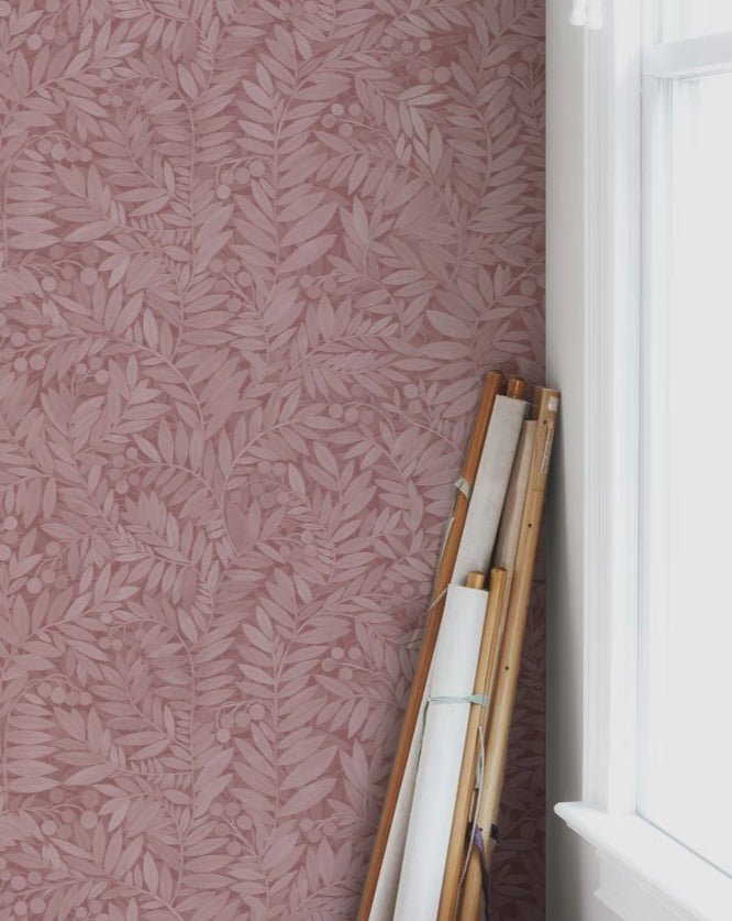 Eve Wallpaper - Rose - Summer Gray - Premier Wallcovering