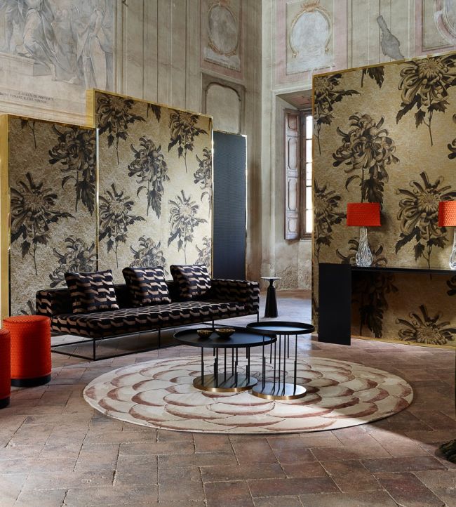 Evelyn Wallpaper - Antique Gold/Olivine - ZTOT312733 - Zoffany - Premier Wallcovering