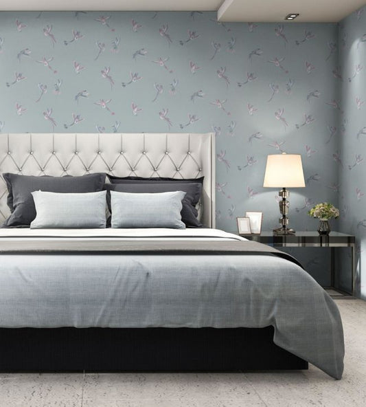 Exotic Birds Wallpaper - Duck Egg Blue - Brand McKenzie - BMTD001/08A - Premier Wallcovering