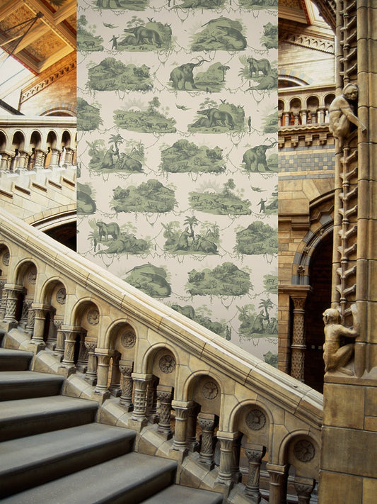 Extinctopia Wallpaper - Galapagos Green - Divine Savages - DVS139-EXT-GGR-WR - Premier Wallcovering