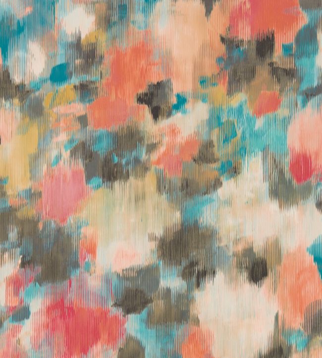 Exuberance Wallpaper - Coral/Turquoise - HSTO111476 - Harlequin - Premier Wallcovering