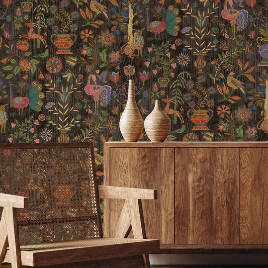 Fable Garden Wallpaper - Multi - Josephine Munsey - JMW-104501 - Premier Wallcovering