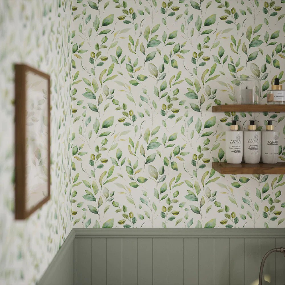 Fallen Foliage Wallpaper - Spring Greens - LAN100043 - Lucie Annabel - Premier Wallcovering