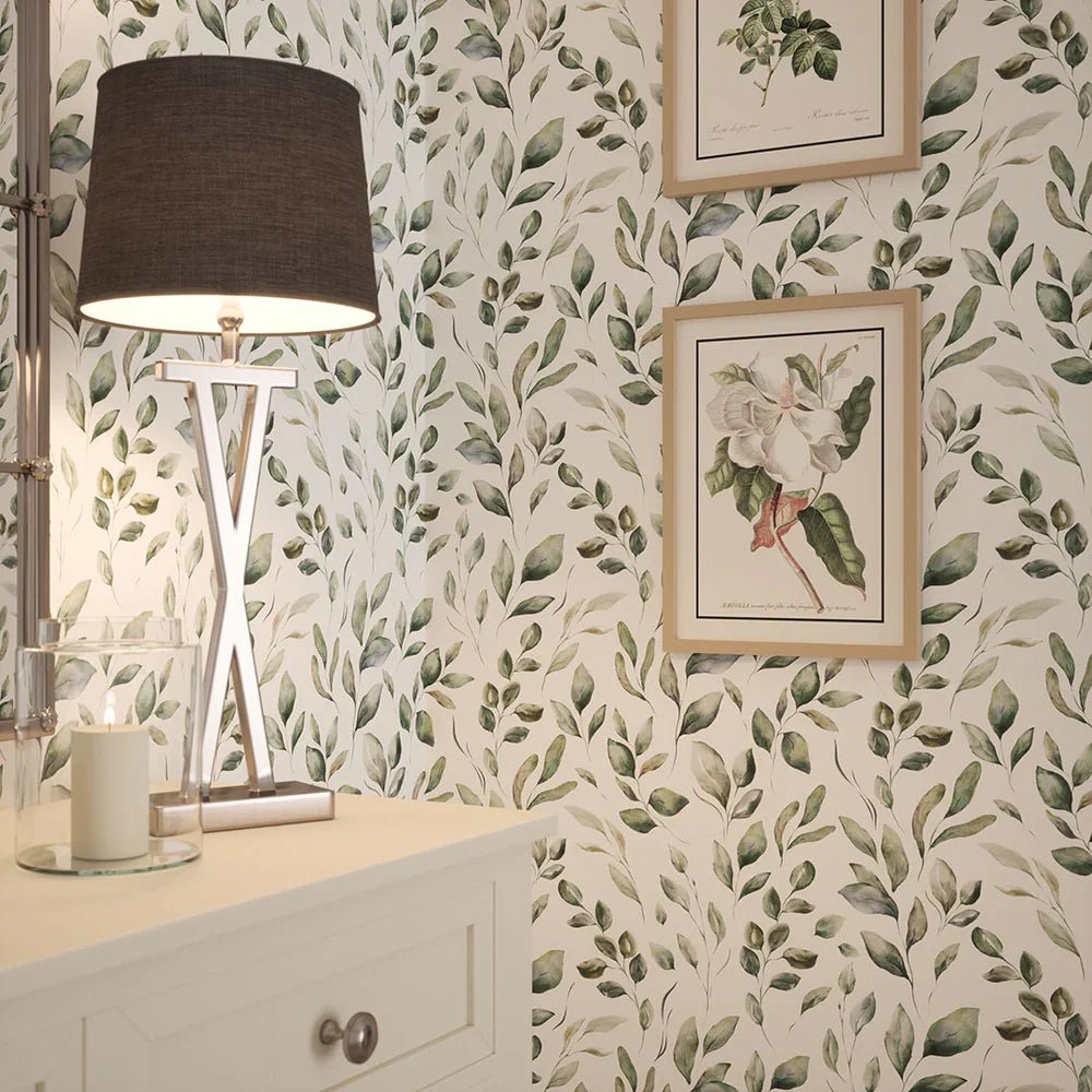 Fallen Foliage Wallpaper - Rustic Greens - LAN100041 - Lucie Annabel - Premier Wallcovering