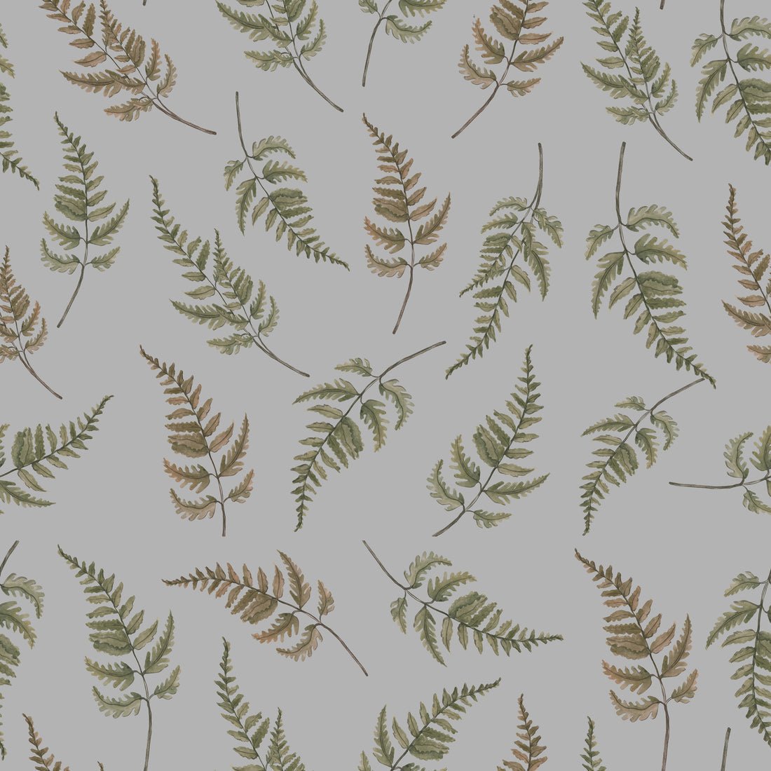 Falling Ferns Wallpaper - Gray - Summer Gray - Premier Wallcovering