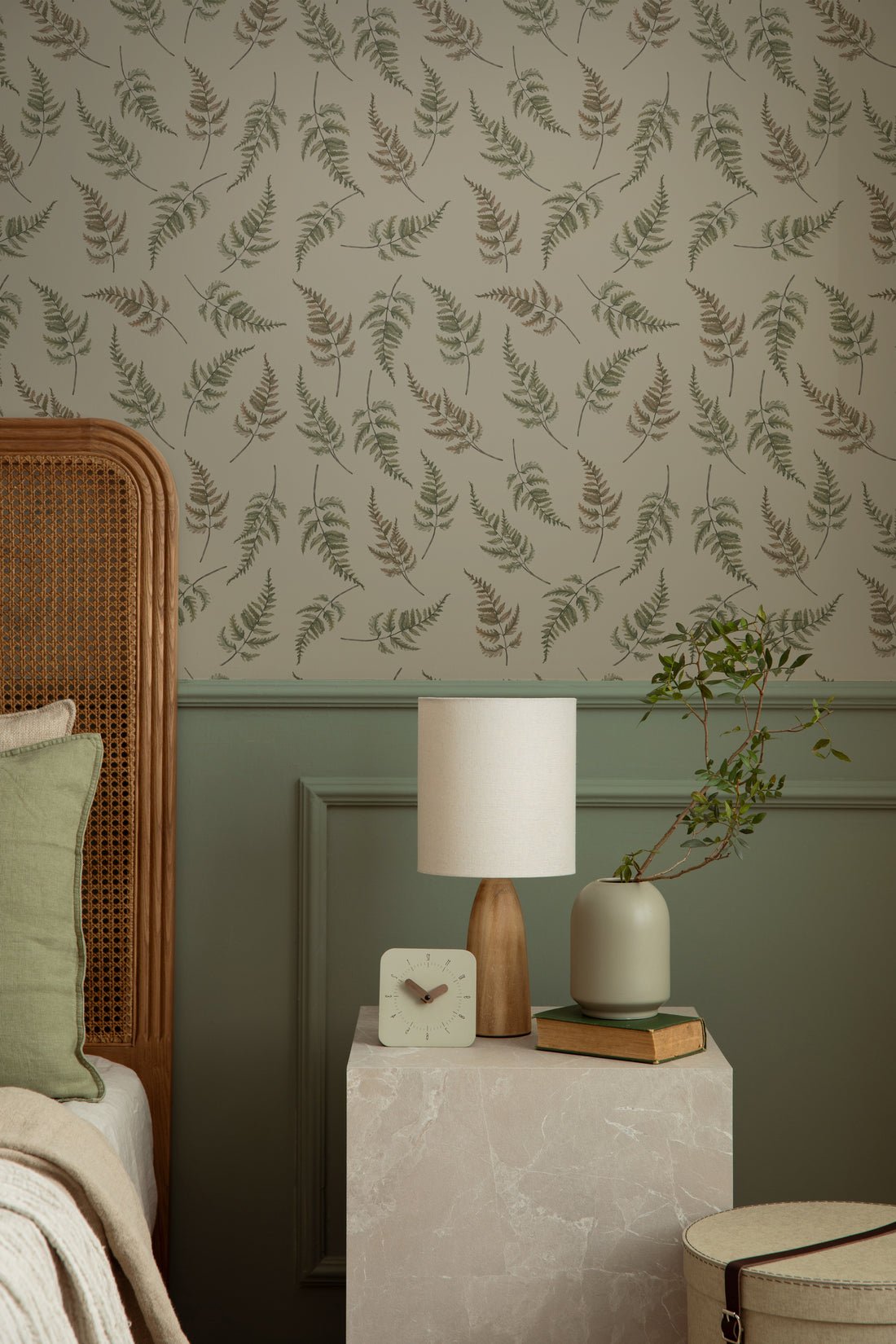 Falling Ferns Wallpaper - Soft Beige - Summer Gray - Premier Wallcovering