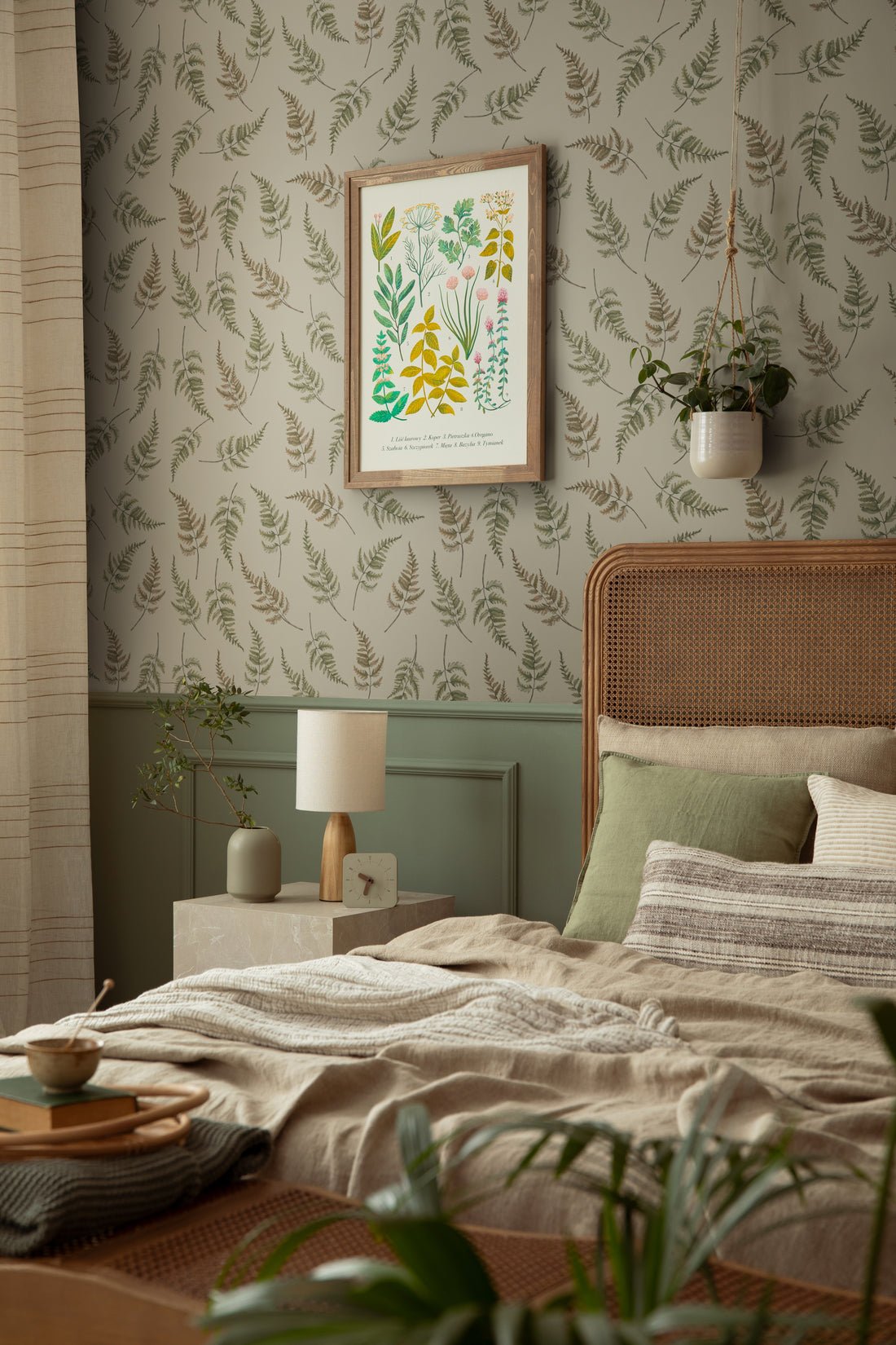 Falling Ferns Wallpaper - Soft Beige - Summer Gray - Premier Wallcovering